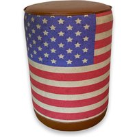 Stars & Stripes Flagge Der Vereinigten Staaten Usa Pouf Solide Basis Echtes Leder | Vintage Stil Bodenstehend Türstopper von VintageElectrical