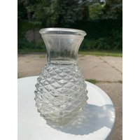 Vintage Ftd Diamant Gemusterte Pressglas Ananas Bouquet Vase von VintageEmporium17