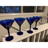 Vintage Vier Kobalt Martini Gläser von VintageEmporium17
