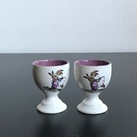 2Er Set Eierbecher Aus Keramik Mit Niedlichen Hasen von VintageFindsAmvis