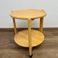 Klapptisch Mit Zwei Abnehmbaren Rundflächen Holz Beistelltisch Vintage Deutschland von VintageFindsAmvis