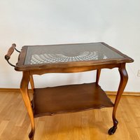 Barwagen Mit Glasplatte Servierwagen Beistelltisch Vintage 90Er Jahre von VintageFindsAmvis