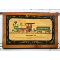 Jahrgang 1950 Folk Art Mann Höhle Hängen Zug Tank Switcher Bild von VintageFindsMichael