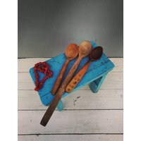 Sehr Alter Holzlöffel, Handgemachter Löffel, Rustikaler Einzigartige Geschenklöffel, Urlöffel, Antiker Primitive Dekor, Drei Löffel von VintageForYoUA