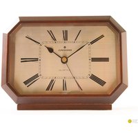 70S Junghans Desk Clock - Mid Century Mcm Atomic Space Age Table Mantel Germany Wood Brass Roman von VintageGermanClocks