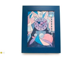 90S Abstract Picasso Mazzot Wall Clock Postmodern Graphic Constructivism Germany Pop Memphis Style 1990S Nerd Geek von VintageGermanClocks