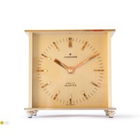 Elegant Junghans Desk Clock Germany Mid Century Modernism Table Atomic Mantel Shelf Brass 1970S Astra Quartz von VintageGermanClocks
