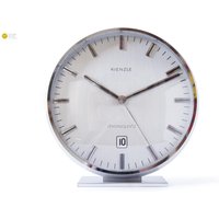 Elegant Kienzle Date Desk Clock Classic Design Modernism Mid Century Table Atomic Industrial Germany Mantel von VintageGermanClocks