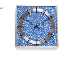 Mid Century Mosaic Stone Wall Clock Blue Modernism Space Age 1960S Mcm Junghans von VintageGermanClocks