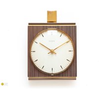 Modernistic Kienzle Wall Clock - Mid Century Art Deco 50S 60S Wood Brass Germany Mcm Space Age Junghans von VintageGermanClocks