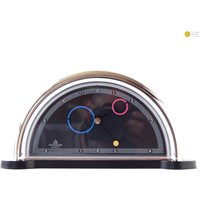 Postmodern Dugena Table Clock Memphis Era Plastic Japan Abstract Rhythm 90S 1980S Desk Chrome Minimalistic von VintageGermanClocks