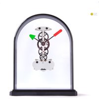 Postmodern Haller Skeleton Clock 1980S Lucent Desk Table Memphis Era Mantel Shelf Germany Black Neon Red Green Mechanical von VintageGermanClocks