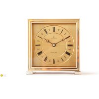 Silver Plated Heavy Junghans Desk Clock Germany Mid Century Modernism Table Brass Atomic Mcm Mantel Shelf von VintageGermanClocks
