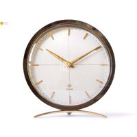 Stunning Tn Germany Desk Clock Modernism Mid Century Bauhaus Style Table Junghans Brass Mantel von VintageGermanClocks