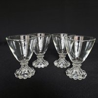 4 Vintage Klare Glas Boopie Base 4Oz Cocktail Gläser - Retro Barware von VintageGlassFindsCo