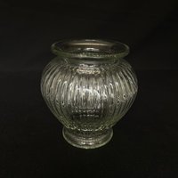 Hübsche Vintage Klar Gerippte Glas Schale Vase von VintageGlassFindsCo