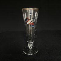 Hübscher Vintage Gans Print 11Oz Fuß Pilsner Glas - Barware Retro von VintageGlassFindsCo