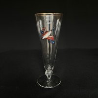 Hübscher Vintage Gans Print 11Oz Goldrandfuß Pilsner Glas - Barware Retro von VintageGlassFindsCo