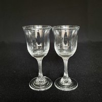 Paar Süße Kleine Gedrehte Stiel Gläser 1.75Oz Likörgläser - Retro Barware Vintage von VintageGlassFindsCo