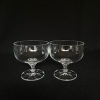 Paar Vintage Crystal 8 Unzen Champagner Cocktail Coupés - Barware Retro von VintageGlassFindsCo