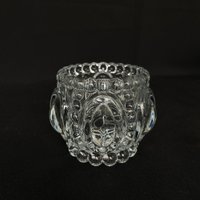 Schöne Vintage Schwere Glasschale Vase Oder Kerzenhalter von VintageGlassFindsCo