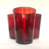 Set Von 3 Vintage Rubinroten Glas 18Oz Getränkegläser - Küche Retro von VintageGlassFindsCo