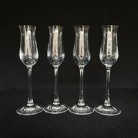 Set Von 4 Long Stemmed Vintage Crystal 2Oz Likör Cocktail Gläser - Retro Barware von VintageGlassFindsCo