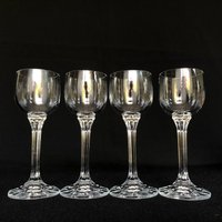 Set Mit 4 Stielen Vintage Kristall 2, 5 Unzen Likörgläser - Retro Barware von VintageGlassFindsCo