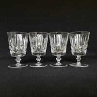 Set Von 4 Vintage Crystal 5Oz Disc Stem Footed Likör Cocktail Gläser - Barware von VintageGlassFindsCo