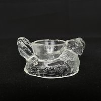 Set Von 4 Vintage Eierbechern in Klarglas- Oder Hühnerform - Bauernhaus von VintageGlassFindsCo