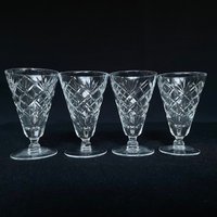 Set Von 4 Vintage Kristall Ananas 3Oz Kugel Stiel Likör Gläser - Barware von VintageGlassFindsCo