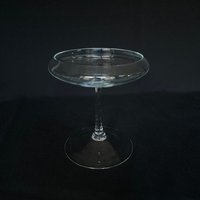 Spektakuläre Vintage Offene Klare Glas-stielschale von VintageGlassFindsCo