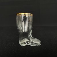 Süßes Kleines Klares Glas Goldrandiert Boot 2Oz Schnüsschen von VintageGlassFindsCo