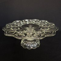 Vintage 9" Klarmond & Sterne Gepresstes Glas Jakobsrand Kuchenständer - Retro Küche Bauernhaus von VintageGlassFindsCo