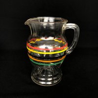 Vintage Klares Glas Regenbogen Gestreift 54Oz Krug - Retro Küche von VintageGlassFindsCo