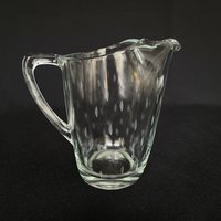 Wunderschöner Vintage Geätzter Klar Gepresster Glas Krug Mit Perfekter Eislippe - Retro Barware von VintageGlassFindsCo