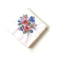 60Er Servietten Napkins "Blumen Rot-Blau" 20 Stück Neu von VintageGoodsLovers
