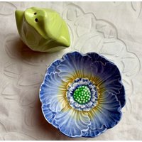 Royal Winton Offenes Salz Und Pfeffer/Blaue Blume Salzstreuer Grimwades Dip Grüne Knospe Hartriegel Muttertag von VintageHand