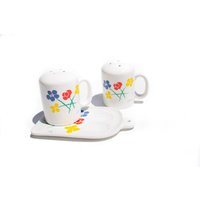Vintage Himark Keramik Salz Und Pfefferstreuer Mit Löffelablage von VintageHomeBodega