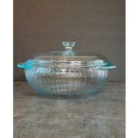Pyrex 2 Qt 2L Ausgebogter Auflauf Mit Deckel - Vintage 024-S Glaskochgeschirr Klarglasschüssel von VintageHomeMemories