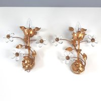 1 Of 2 Florentine Wall Lamps Murano Glass Flower Light Hollywood Regeny Flush Mounts Banci Firence Lamp Hans Kögl Lights 1 Of 2 Florentine Wall Lamps Murano Glass Flower Light Hollywood Regeny Flush Mounts Banci Firence Lamp Hans Kögl Lights von VintageHomeMoments