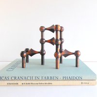 Rare Candlestick Nagel Design Copper/ Stoff Candleholders 70S Rare Candlestick Nagel Design Copper/ Stoff Candleholders 70S von VintageHomeMoments