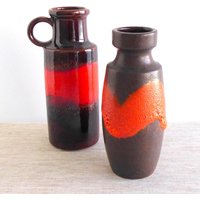 Vintage Home Decor/ Set Of Fat Lava Vases/ Scheurich Vases 70S/ Mid Century Modern von VintageHomeMoments