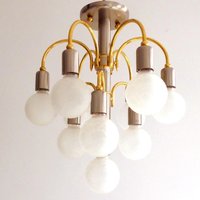 Vintage Glass Ball Chandelier/ Space Age Hanging Light/ Mcm/ Globes Ceiling Lamp 70S/ German Sputnik Retro Light Fixture Vintage Glass Ball Chandelier/ Space Age Hanging Light/ Mcm/ Globes Ceiling Lamp 70S/ German Sputnik Retro Light Fixture von VintageHomeMoments