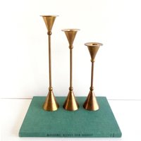 Vintage Candlestick Memphis Style Brass Vintage Candlestick Memphis Style Brass von VintageHomeMoments
