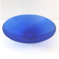 xl-Glasschale Blau/ Vintage Obstschale Mit Rillen/ Mid Century Modern/ Glasobjekte/ 80Er xl-Glasschale Blau/ Vintage Obstschale Mit Rillen/ Mid Century Modern/ Glasobjekte/ 80Er von VintageHomeMoments