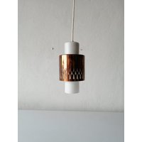 50Er Jahre Danish Modern Kupfer Und Glas Pendellampe von VintageInModeDeluxe