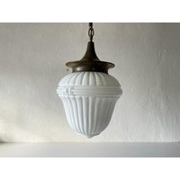 Art Deco Seltene Milchglas Deckenlampe in Einzigartiger Form, 1940Er Jahre, Deutschland von VintageInModeDeluxe