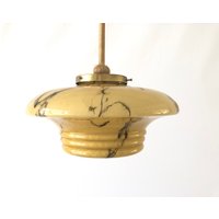 Braune Glas Art Deco Stil Deckenlampe, 1950Er Jahre, Deutschland von VintageInModeDeluxe