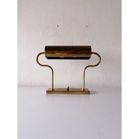 Florian Schulz Voll Messing Art Deco Große Bank Lampe, 1980Er Jahre Florian Schulz Voll Messing Art Deco Große Bank Lampe, 1980Er Jahre von VintageInModeDeluxe